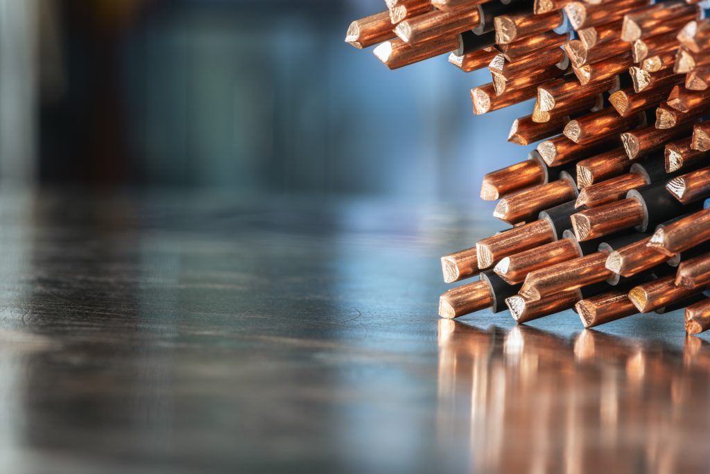 Copper Wires formed by copper extrusion process
